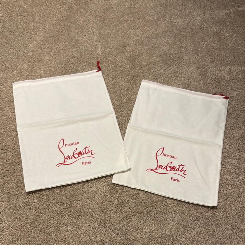 Christian Louboutin White and Red Travel Bags